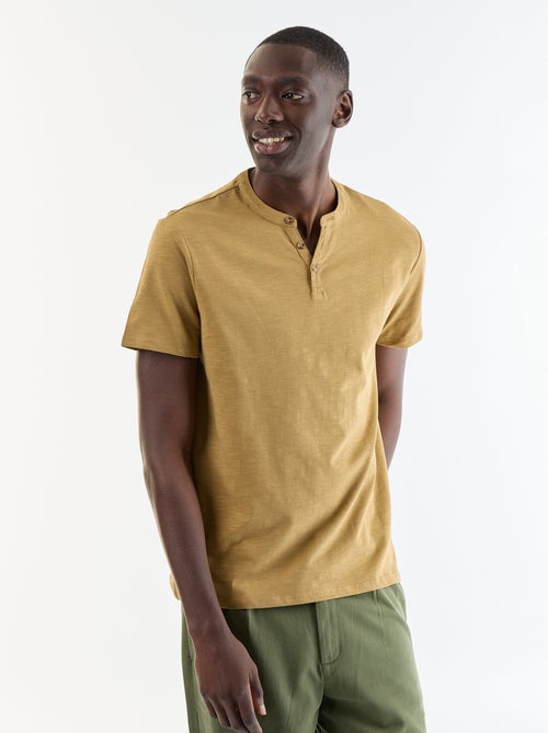 Kurzarm-T-Shirt mit Henley-Ausschnitt - Kiabi