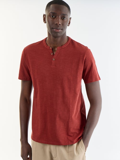 Kurzarm-T-Shirt mit Henley-Ausschnitt - Kiabi