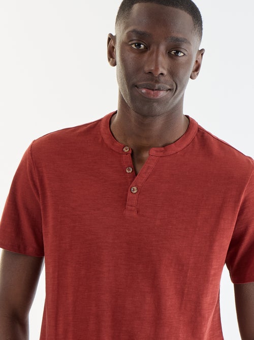 Kurzarm-T-Shirt mit Henley-Ausschnitt - Kiabi