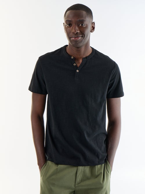 Kurzarm-T-Shirt mit Henley-Ausschnitt - Kiabi