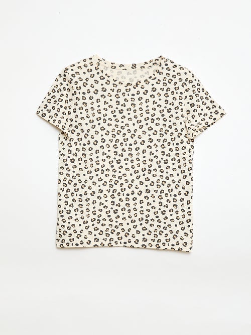Kurzarm-T-Shirt mit Leopardenmuster - Kiabi