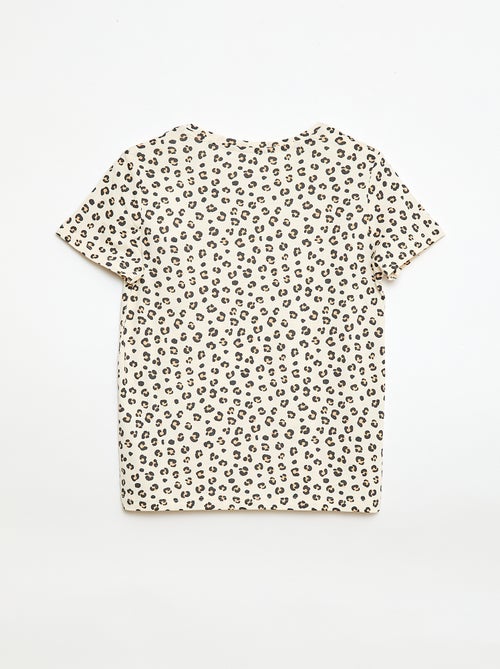 Kurzarm-T-Shirt mit Leopardenmuster - Kiabi