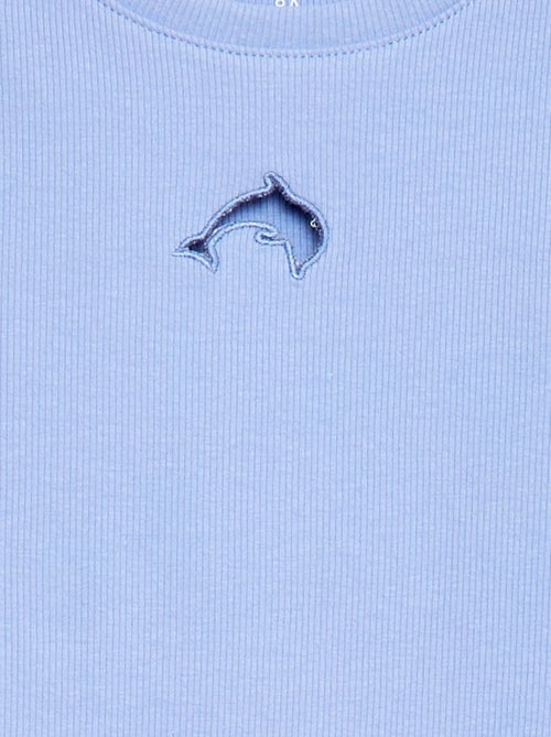 Kurzarm-T-Shirt mit Lochmuster - Kiabi