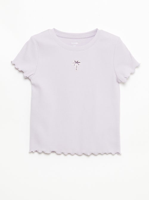 Kurzarm-T-Shirt mit Lochmuster - Kiabi