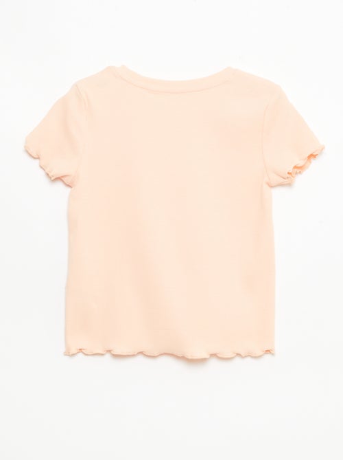 Kurzarm-T-Shirt mit Lochmuster - Kiabi