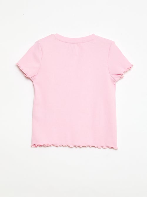 Kurzarm-T-Shirt mit Lochmuster - Kiabi