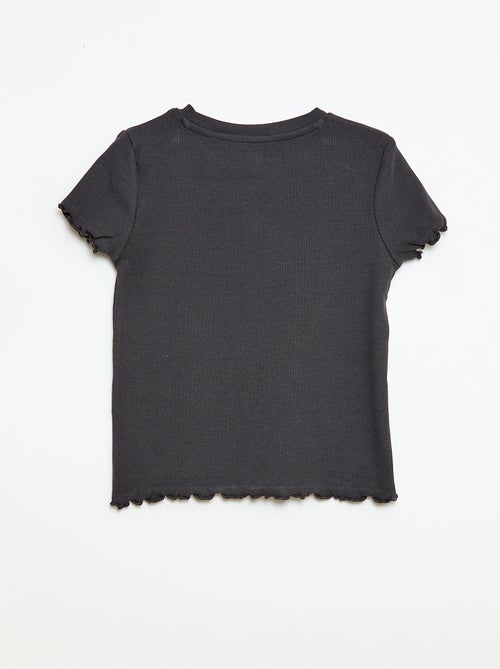 Kurzarm-T-Shirt mit Lochmuster - Kiabi