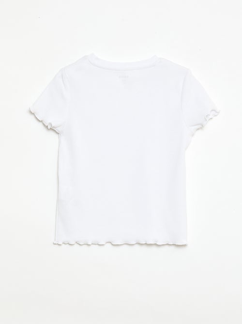 Kurzarm-T-Shirt mit Lochmuster - Kiabi
