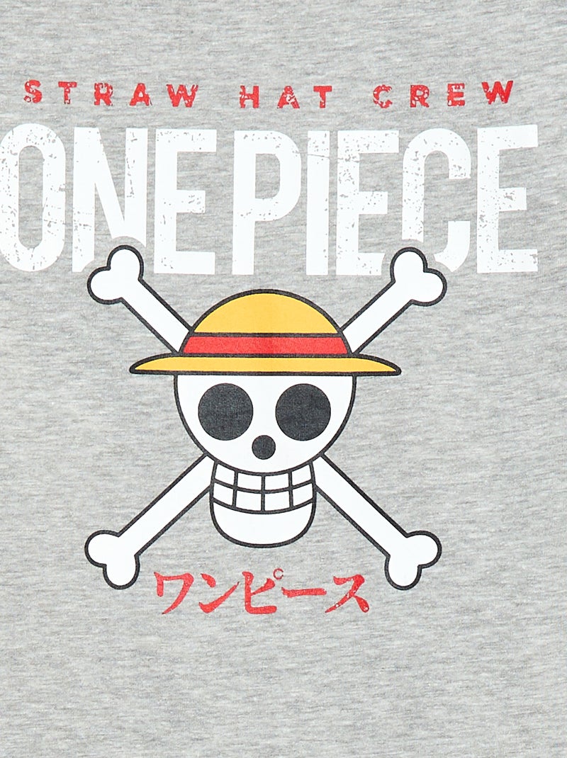 Kurzarm-T-Shirt mit "Luffy - One Piece"-Aufdruck Grau - Kiabi