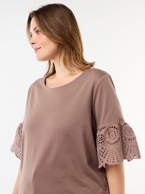 Kurzarm-T-Shirt mit Makramee - Kiabi
