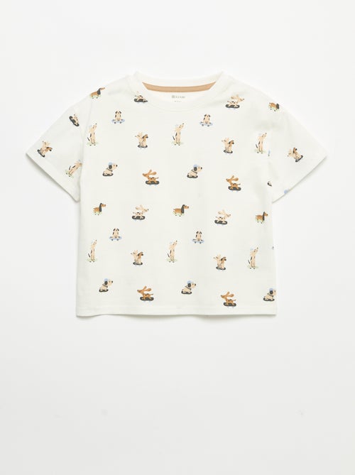 Kurzarm-T-Shirt mit Muster - Kiabi