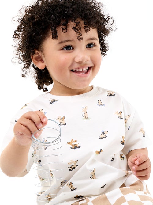 Kurzarm-T-Shirt mit Muster - Kiabi