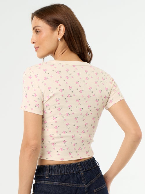 Kurzarm-T-Shirt mit Musterdruck - Kiabi