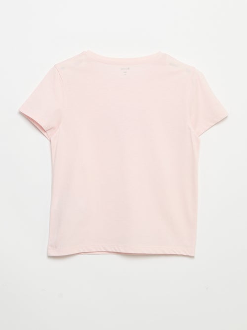 Kurzarm-T-Shirt mit Pailletten-Motiv - Kiabi