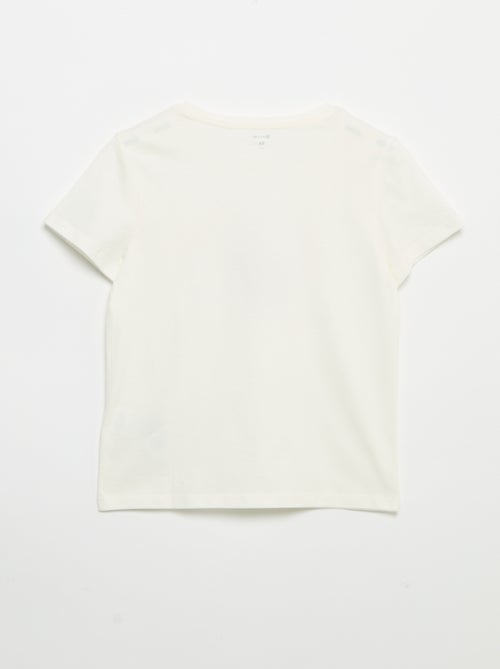 Kurzarm-T-Shirt mit Pailletten-Motiv - Kiabi Kurzarm-T-Shirt mit Pailletten-Motiv - Kiabi