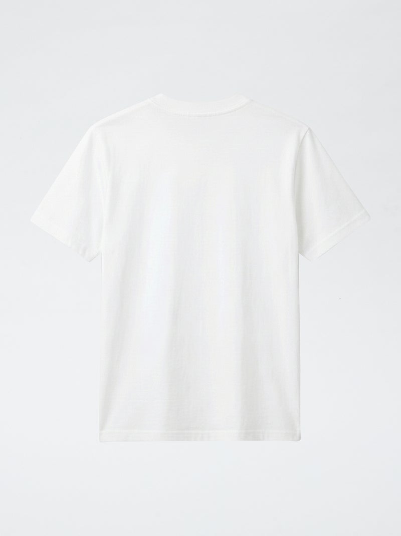 Kurzarm-T-Shirt mit Print Weiß - Kiabi