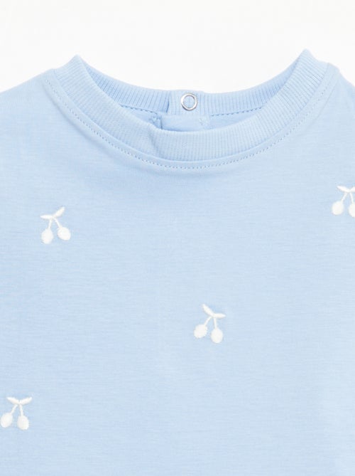 Kurzarm-T-Shirt mit Stickereien - Kiabi