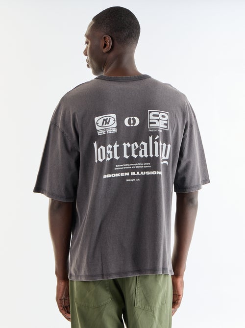 Kurzarm-T-Shirt mit Vintage-Print - Kiabi