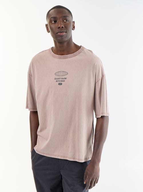 Kurzarm-T-Shirt mit Vintage-Print - Kiabi