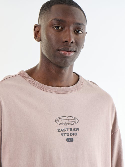 Kurzarm-T-Shirt mit Vintage-Print - Kiabi