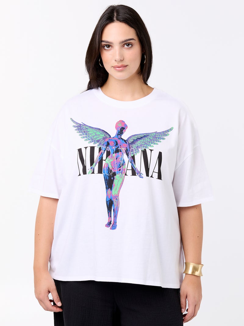 Kurzarm-T-Shirt 'Nirvana' Weiß - Kiabi