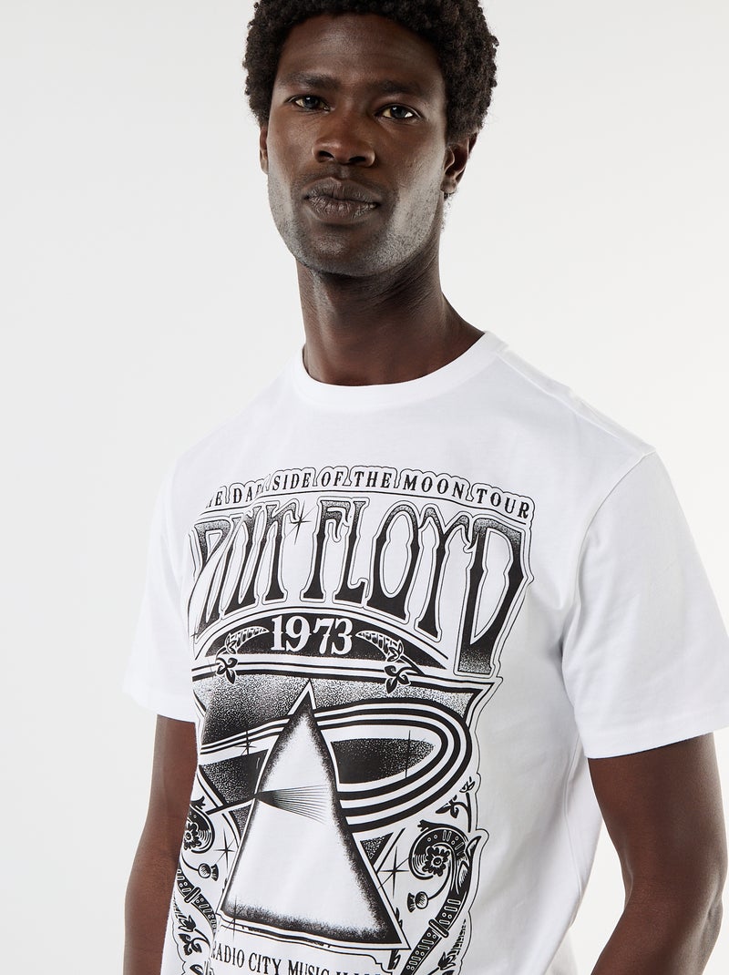 Kurzarm-T-Shirt 'Pink Floyd' Weiß - Kiabi