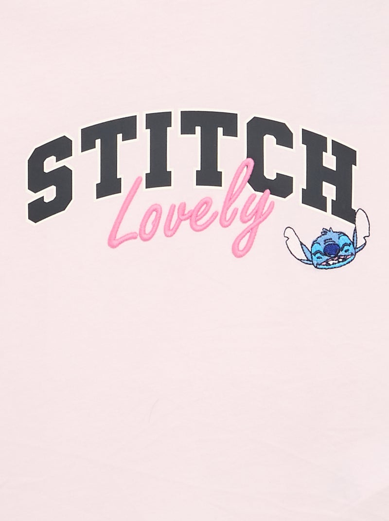 Kurzarm-T-Shirt 'Stitch' Rosa - Kiabi