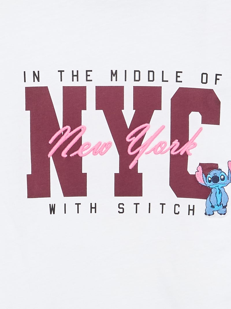 Kurzarm-T-Shirt 'Stitch' Weiß - Kiabi