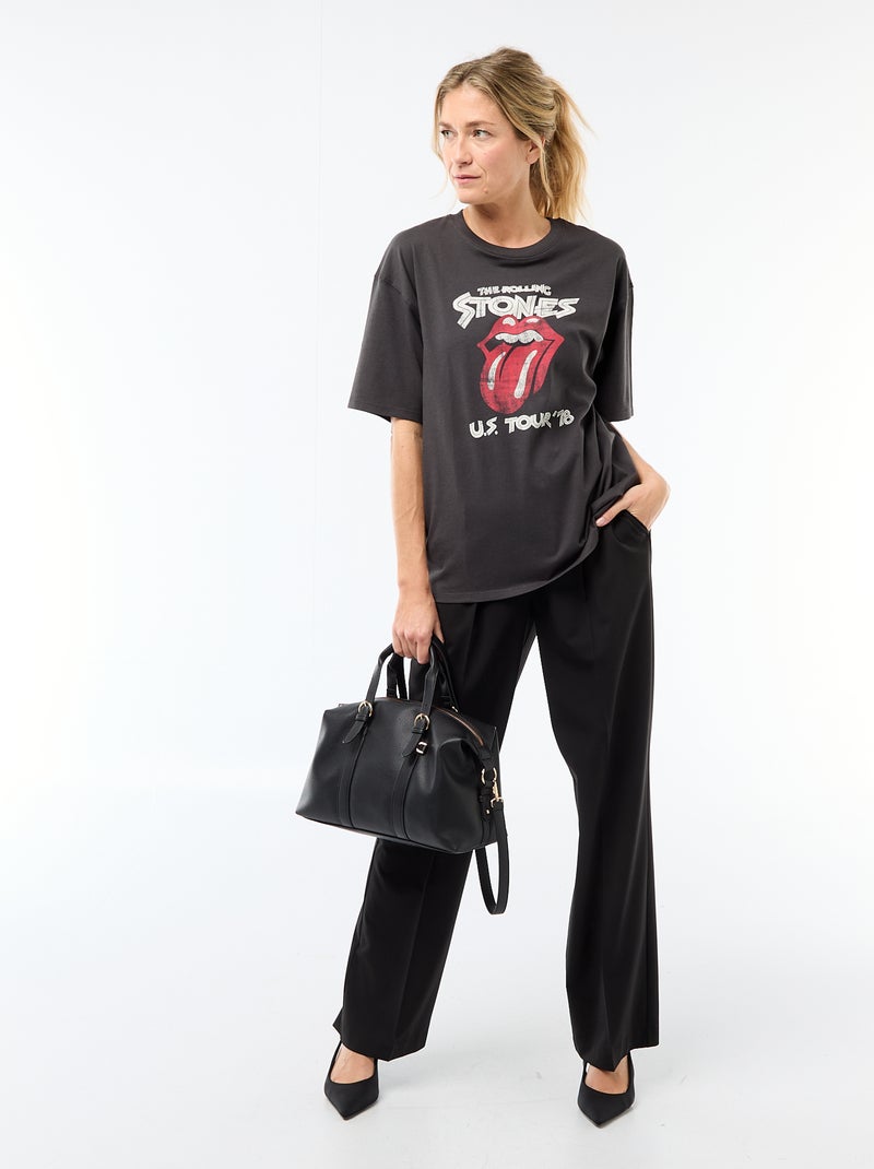 Kurzarm-T-Shirt 'The Rolling Stones' Schwarz - Kiabi