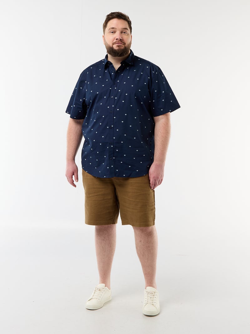 Kurzarmhemd mit Muster Blau - Kiabi