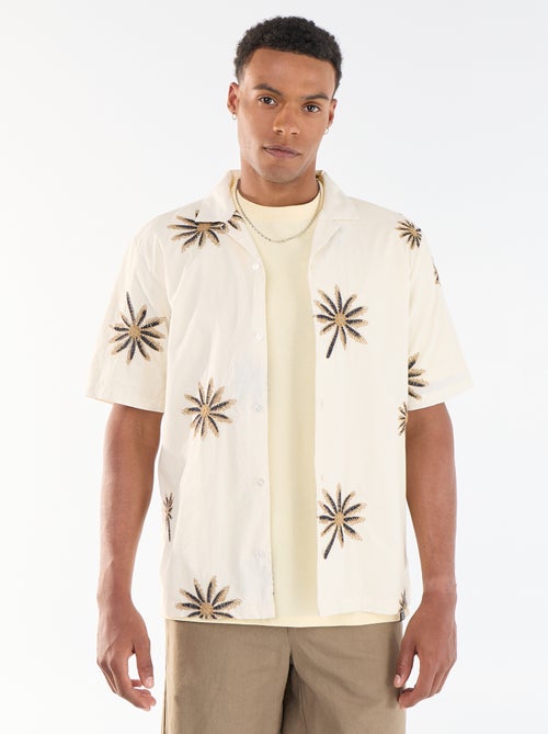 Kurzarmhemd mit Stickmuster - Kiabi Kurzarmhemd mit Stickmuster - Kiabi