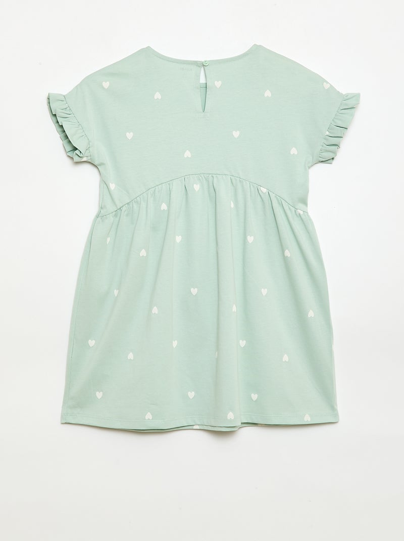 Kurzarmkleid aus Baumwolle Blau - Kiabi