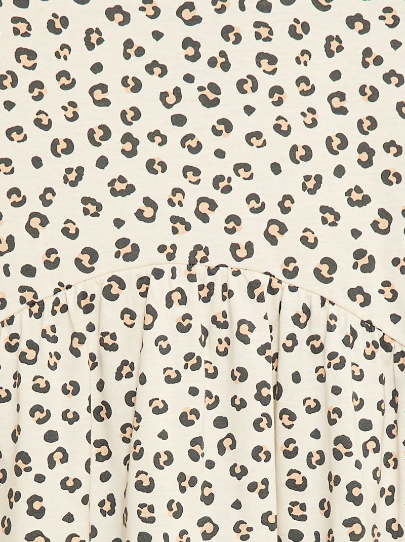 Kurzarmkleid aus Baumwolle Leopard - Kiabi