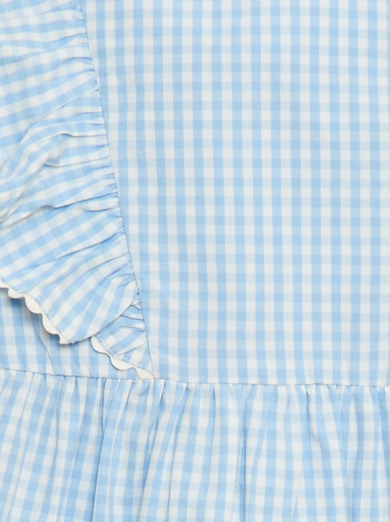 Kurzarmkleid mit Rüschen Blau - Kiabi