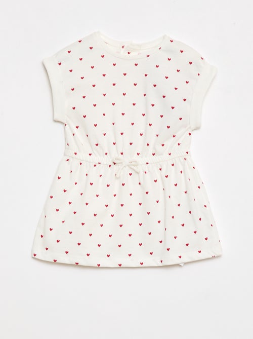 Kurzärmliges Baumwoll-Jerseykleid - Kiabi