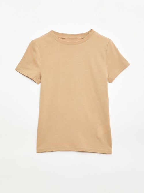 Kurzärmliges T-Shirt aus Piqué-Baumwolle - Kiabi
