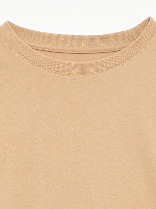 Kurzärmliges T-Shirt aus Piqué-Baumwolle - Kiabi