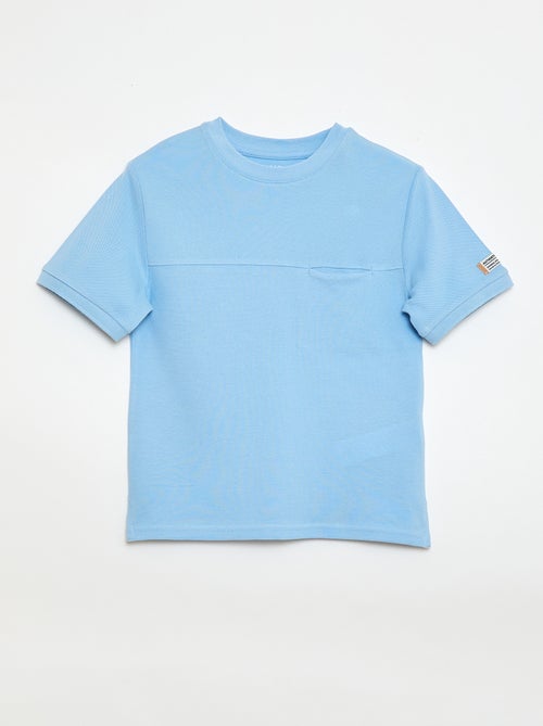 Kurzärmliges T-Shirt aus Piqué-Baumwolle - Kiabi