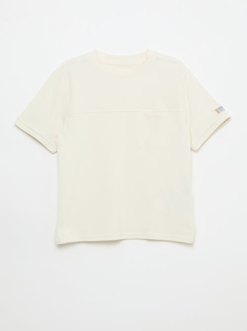 Kurzärmliges T-Shirt aus Piqué-Baumwolle - Kiabi