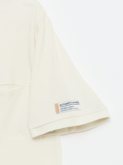 Kurzärmliges T-Shirt aus Piqué-Baumwolle - Kiabi