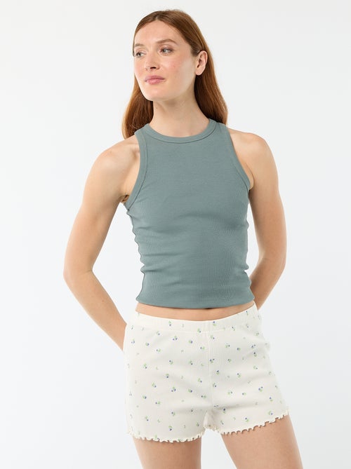 Kurze Baumwoll-Pyjamashorts mit Blumenmuster - Kiabi