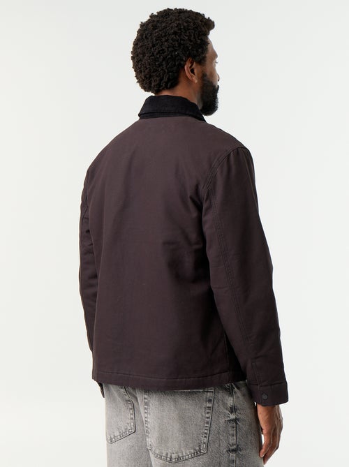 Kurze Blousonjacke mit Reissverschluss und kontrastierendem Samtkragen - Kiabi