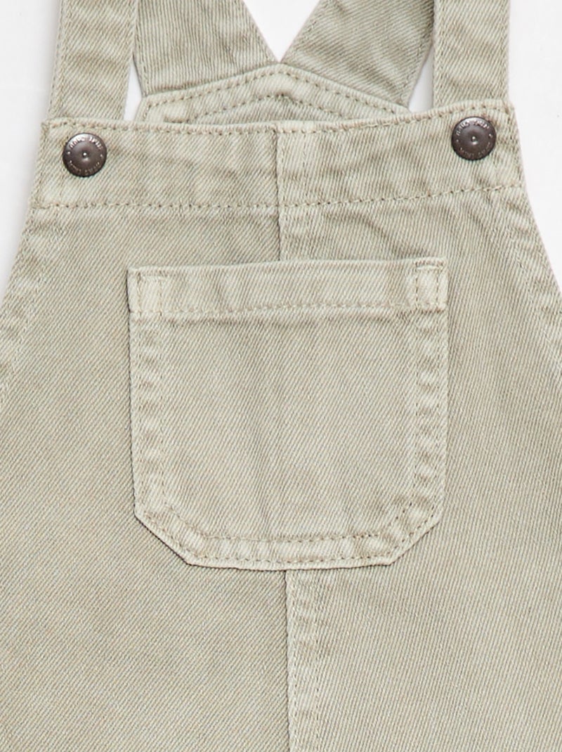 Kurze Latzhose aus Baumwolldenim, einfarbig Grau - Kiabi