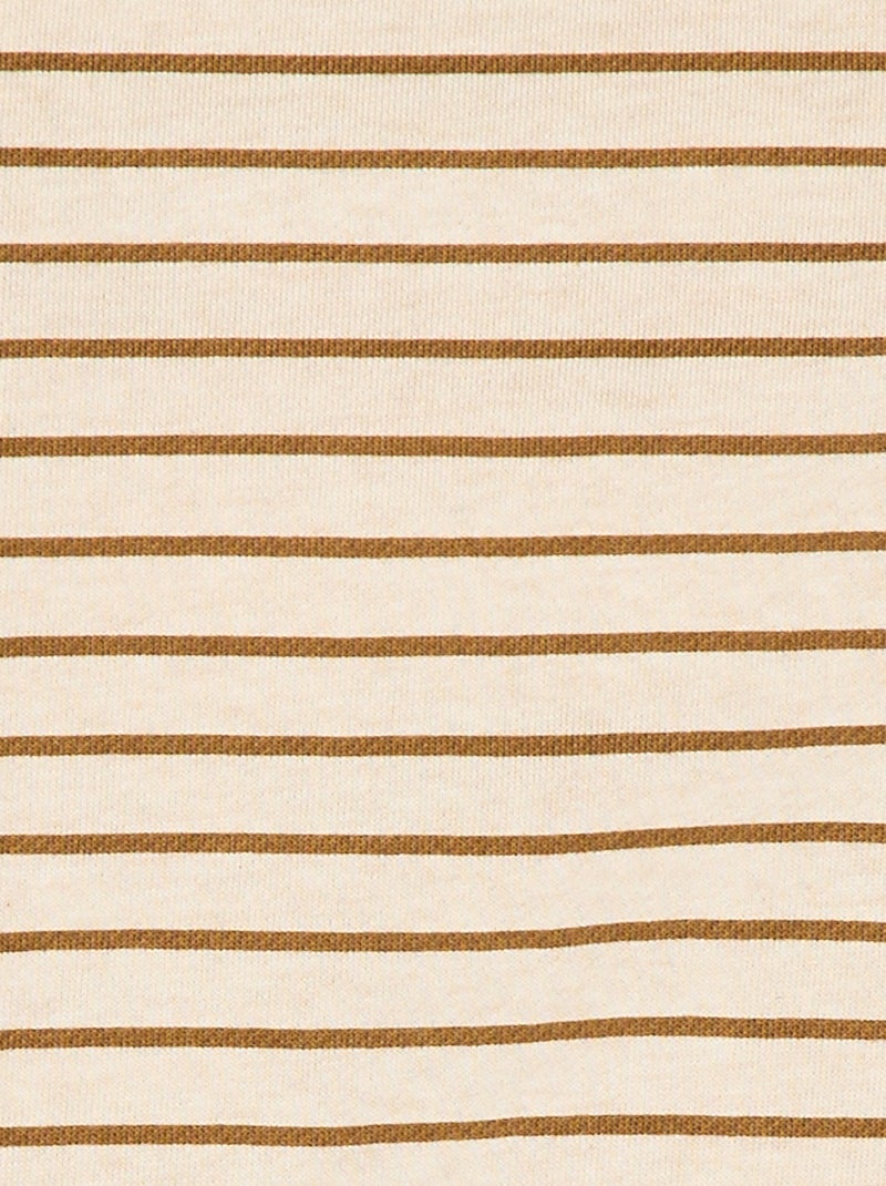 Kurze Latzhose aus ungerautem Sweatstoff mit Baumwollträgern Beige - Kiabi