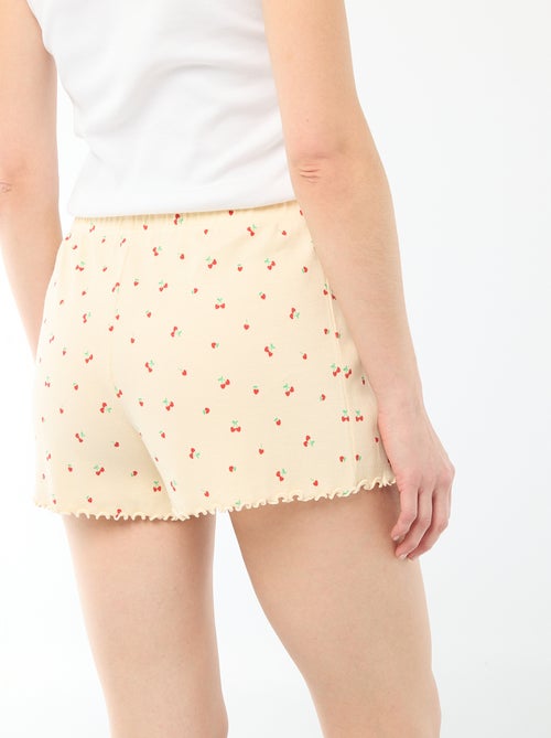 Kurze Pyjama-Shorts aus Baumwolle mit Kirsch-Allover-Muster - Kiabi