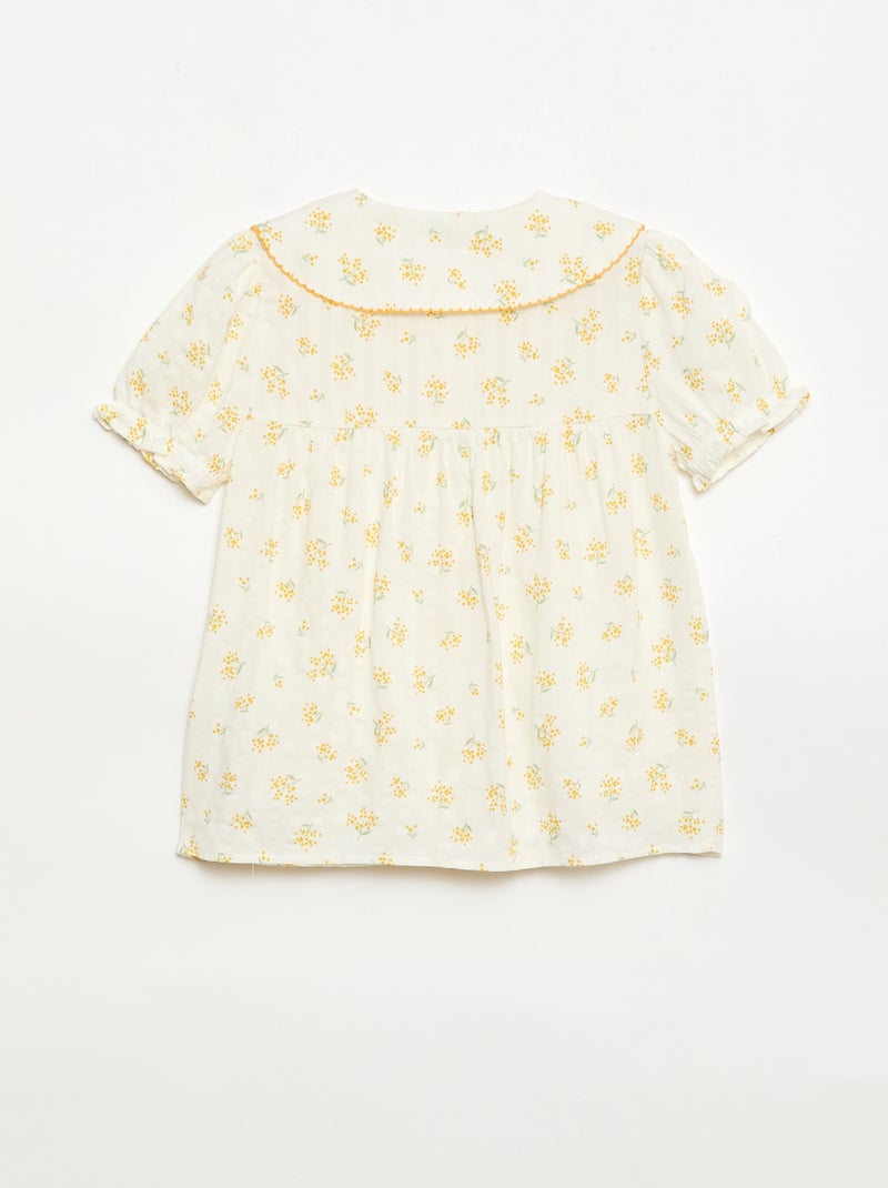 Kurzer 2-teiliger Pyjama mit Rüschen Ecru - Kiabi