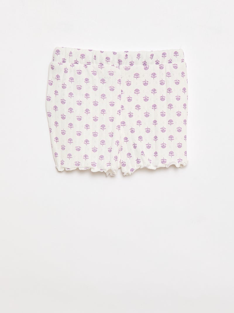 Kurzer 2-teiliger Pyjama Weiß - Kiabi