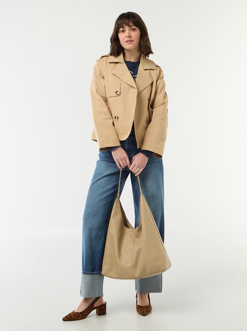 Kurzer Baumwoll-Trenchcoat Beige - Kiabi
