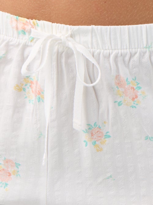 Kurzer, bedruckter Pyjama aus Baumwoll-Voile – 2-teilig - Kiabi