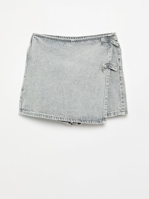 Kurzer Denim-Rock-Short mit Schleifen - Kiabi